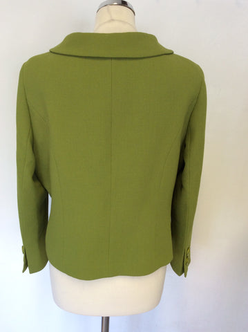HOBBS GREEN PURE NEW WOOL DOUBLE BREASTED JACKET SIZE 16