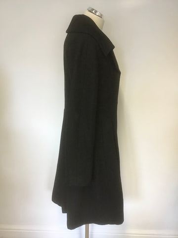 NINE WEST WOOL BLEND FIT & FLARE KNEE LENGTH COAT SIZE 8 UK SIZE 12
