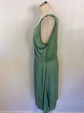 OUI BLACK LABEL GREEN SLEEVELESS DRESS SIZE 18