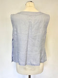 HOBBS PALE BLUE LINEN SLEEVELESS YACHT TOP SIZE 12