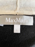 MAX MARA BLACK & WHITE TRIM SILK & CASHMERE CARDIGAN & MATCHING CAMISOLE TOP SIZE L