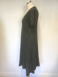 WHITE STUFF GREY KNIT SHORT SLEEVED A LINE DRESS SIZE 14