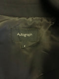 MARKS & SPENCER AUTOGRAPH BLACK FORMAL LONG BELTED MAC/ COAT SIZE 8