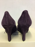 LK BENNETT DEEP PURPLE SUEDE WEDGE HEELS SIZE 6/39