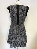MARKS & SPENCER AUTOGRAPH BLACK WEAVE SLEEVELESS A-LINE DRESS SIZE 12