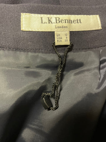 LK BENNETT CLEORA NAVY BLUE JACKET & SKIRT SUIT SIZE 10