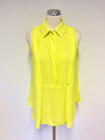 KAREN MILLEN BRIGHT YELLOW SLEEVELESS TOP SIZE 10