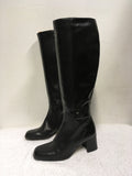 BALLY BLACK ROCCAPIA LEATHER KNEE LENGTH SLIM FIT BOOTS SIZE 3.5/36