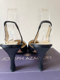 JOSEPH AZAGURY LONDON BLACK SATIN SLINGBACK HEELS SIZE 7/40