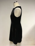 ARMANI EXCHANGE BLACK VELVET ZIP FRONT DRESS SIZE 8 UK 12