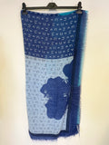 ARMANI JEANS BLUE & TURQUOISE AJ PRINT SCARF /WRAP