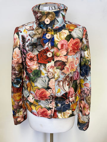 BRAND NEW TED BAKER LORNAH MULTI COLOURED FLORAL & BUTTERFLY PRINT JACKET SIZE 2 UK 10