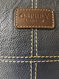 OSPREY DARK BLUE LEATHER STITCH TRIM SHOULDER BAG