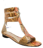 FENDI DORE NATURAL PYTHON LEATHER GLADIATOR SANDALS SIZE 5/38