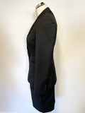 TED BAKER BLACK WOOL BLEND TAILORED JACKET & MATCHING PENCIL DRESS SIZE 2 UK 10