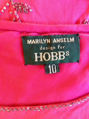 HOBBS PINK BEADED SILK SPECIAL OCCASION DRESS SIZE 10