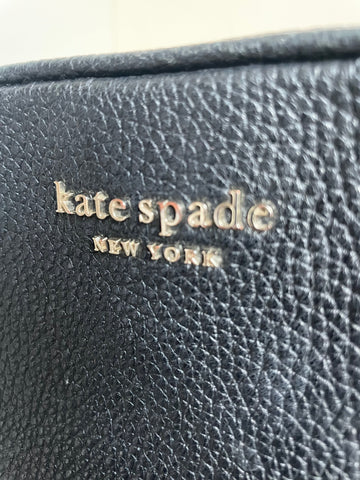 KATE SPADE ANNABEL BLACK LEATHER TASSEL TRIM CROSS BODY/SHOULDER CAMERA BAG