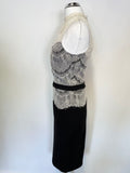 KARDASHIAN FOR LIPSY BLACK & CREAM LACE BODICEPENCIL DRESS SIZE 10
