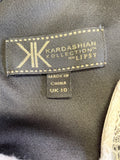 KARDASHIAN FOR LIPSY BLACK & CREAM LACE BODICEPENCIL DRESS SIZE 10