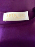 BRAND NEW SPIRITO DI ARTIGIANO PURPLE SILK SHORT SLEEVE TIE SIDE TOP SIZE 20