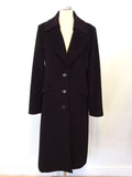 HUGO BOSS CLASSIC  BLACK WOOL,ANGORA & CASHGORA LONG COAT SIZE 12