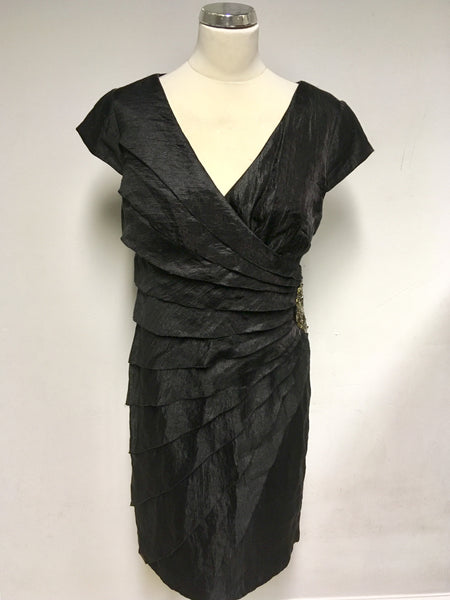 M&CO BLACK JEWEL TRIM SPECIAL OCCASION PENCIL DRESS SIZE 14
