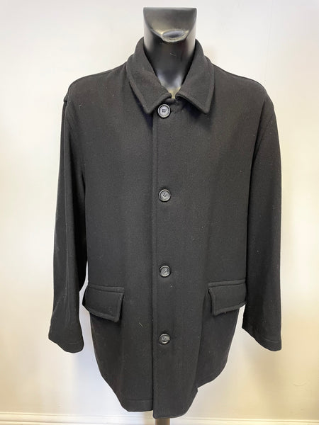 KENZO HOMME BLACK WOOL BLEND ZIP & BUTTON FASTEN JACKET SIZE XXL