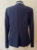TOMMY HILFIGER NAVY BLUE & WHITE TRIM BLAZER SIZE 8 UK 12