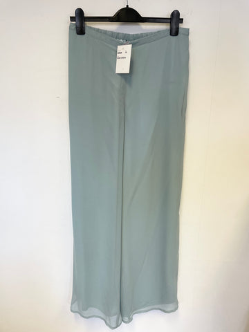 BRAND NEW GRAY & OSBORNE SAGE GREEN SEQUINNED JACKET , TOP & TROUSER SUIT SIZE 16