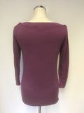 HOBBS ORCHID PINK SILK,COTTON & CASHMERE BLEND 3/4 SLEEVE JUMPER SIZE 12