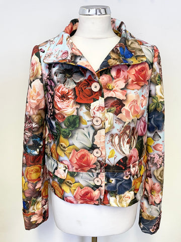 BRAND NEW TED BAKER LORNAH MULTI COLOURED FLORAL & BUTTERFLY PRINT JACKET SIZE 2 UK 10