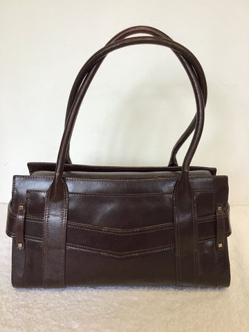 KAREN MILLEN DARK BROWN LEATHER SHOULDER BAGS