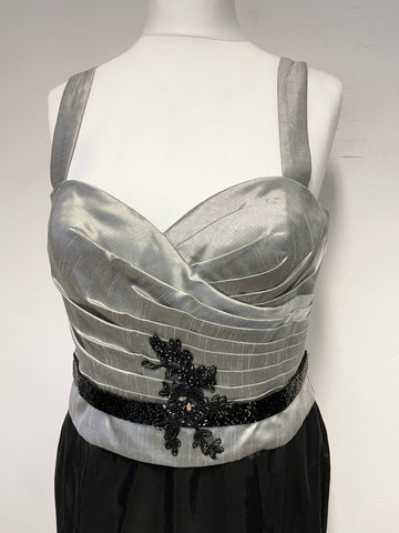 BRAND NEW MASCARA SILVER GREY & BLACK PENCIL DRESS & MATCHING COAT SUIT SIZE 16