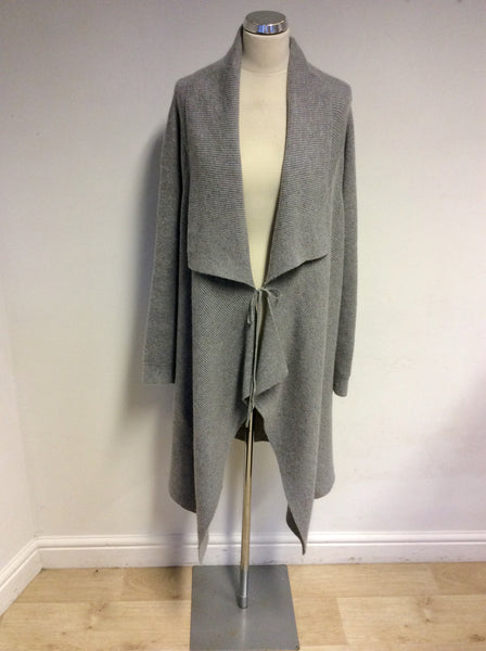 MARKS & SPENCER AUTOGRAPH GREY CASHMERE LONG CARDIGAN SIZE 22