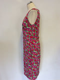 PHASE EIGHT ROSE FLORAL PRINT STRETCH PENCIL DRESS SIZE 14