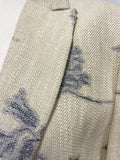 HOBBS CREAM & SILVER GREY METALLIC DESIGN LINEN & COTTON TAILORED JACKET SIZE 16