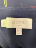 BRAND NEW HOBBS NAVY BLUE  & MULTI COLOURED FLORAL PRINT SLEEVELESS MIDI DRESS SIZE 12