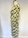 STAR BY JULIEN MACDONALD MULTI COLOURED CHEVRON PRINT STRETCH PENCIL DRESS SIZE 12