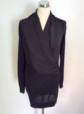 BRAND NEW ALL SAINTS BLACK KNIT ROLA PANEL DRESS SIZE S