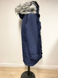 HOLLISTER NAVY BLUE DUCK DOWN & FEATHER FILLED HOODED WARM JACKET SIZE XS
