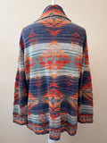 DENIM & SUPPLY RALPH LAUREN MULTI COLOURED COTTON V NECK CARDIGAN SIZE XL