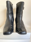LILLEY & SKINNER BLACK LEATHER WEDGE HEEL ANKLE BOOTS SIZE 9/43