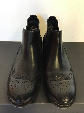 PAUL GREEN BLACK LEATHER CHELSEA BOOTS SIZE 7/40