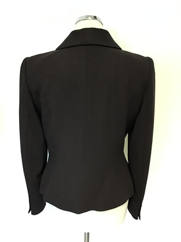 HOBBS DARK BROWN WOOL JACKET & TROUSER SUIT SIZE 12/14