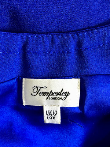 TEMPERLEY BLUE WITH GOLD STUD STUD TRIM DRESS SIZE 10