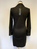 BRAND NEW PAUL SMITH BLACK LABEL BLACK COTTON FITTED SHIRT DRESS SIZE 40 UK 8/10