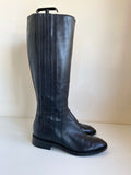 NINE WEST BLACK LEATHER KNEE LENGTH BOOTS SIZE 5/38