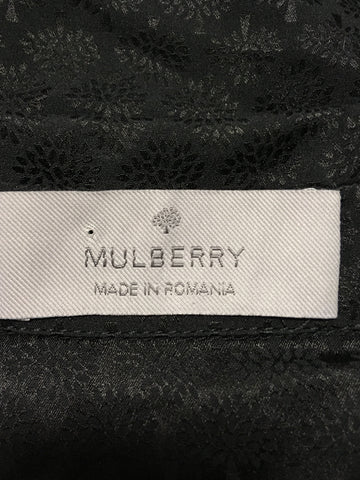 BRAND NEW MULBERRY BLACK COTTON & SILK PRINT BLOUSE SIZE 8