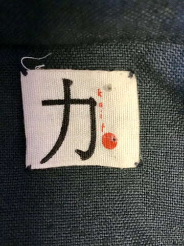 JAPANESE DESIGNER KAIT DARK GREY LINEN & COTTON BLEND COAT  SIZE M