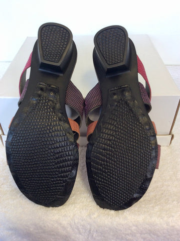 BRAND NEW THINK PINK,PURPLE & PLUM LEATHER MULE SANDALS SIZE 5/38